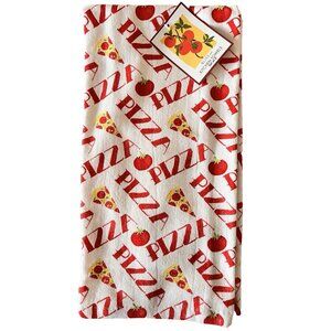 NEW Set 2 Kitchen Towels ITALIANO PIZZA Bliss Studio 100% Cotton Red & White
